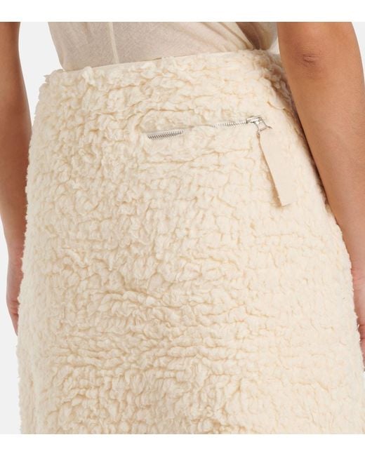 Jil Sander Natural Cotton Fleece Midi Skirt