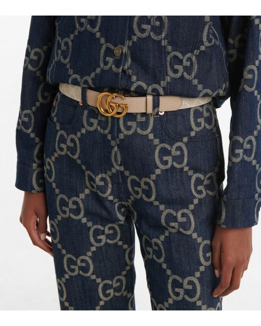 Cintura GG Marmont in pelleGucci in Pelle di colore Neutro | Lyst