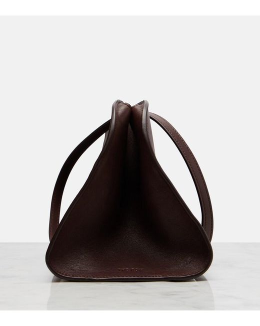 The Row Brown Peggy Medium Leather Clutch
