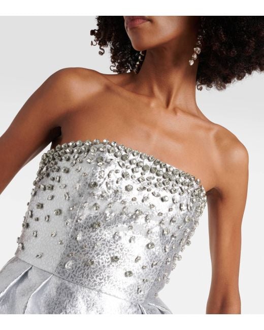 Rebecca Vallance White Regina Crystal-embellished Minidress