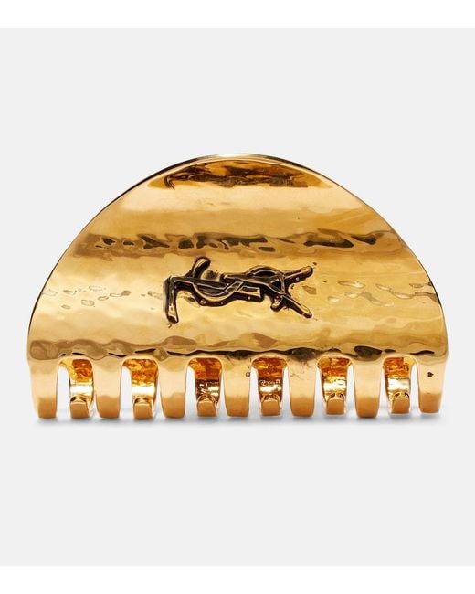Saint Laurent Metallic Cassandre Hair Clip