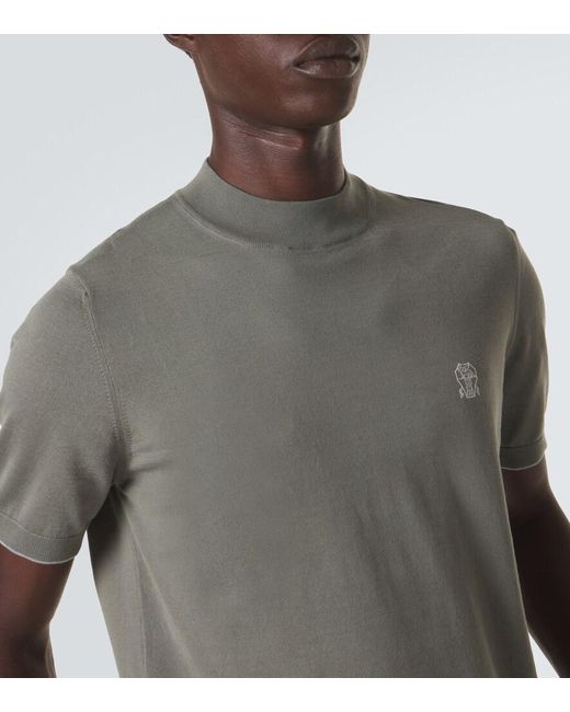 Brunello Cucinelli Gray Cotton Sweater for men