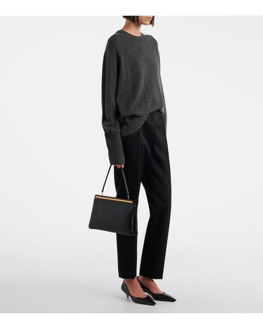 The Row Black Elise Medium Leather Shoulder Bag