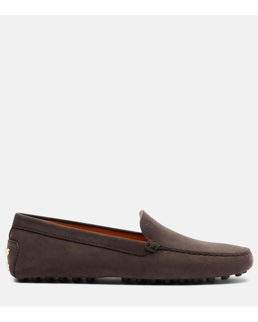 Tod's Brown Gommino Suede Loafers