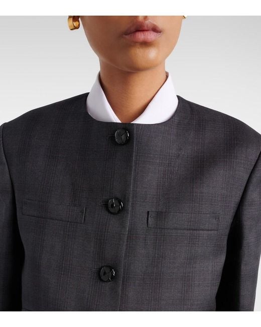 Blazé Milano Black Shamo Checked Virgin Wool Jacket