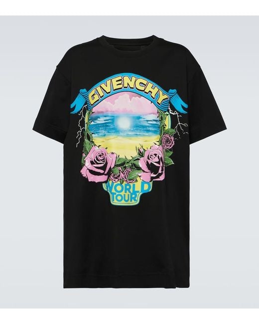 T-shirt World Tour in cotone di Givenchy in Black da Uomo