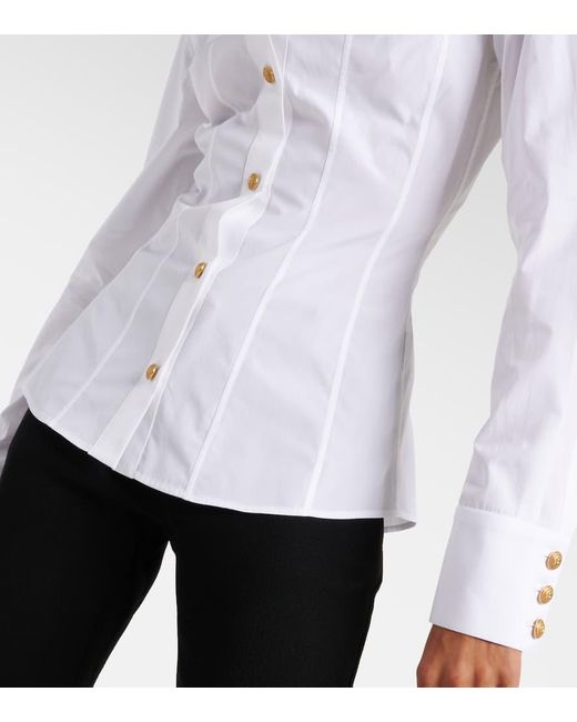 Camicia in cotone di Balmain in White
