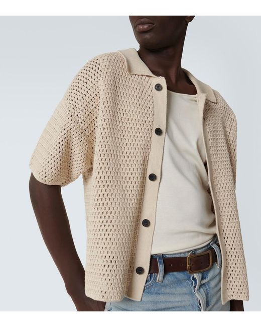FRAME Natural Open-Knit Cotton Cardigan for men