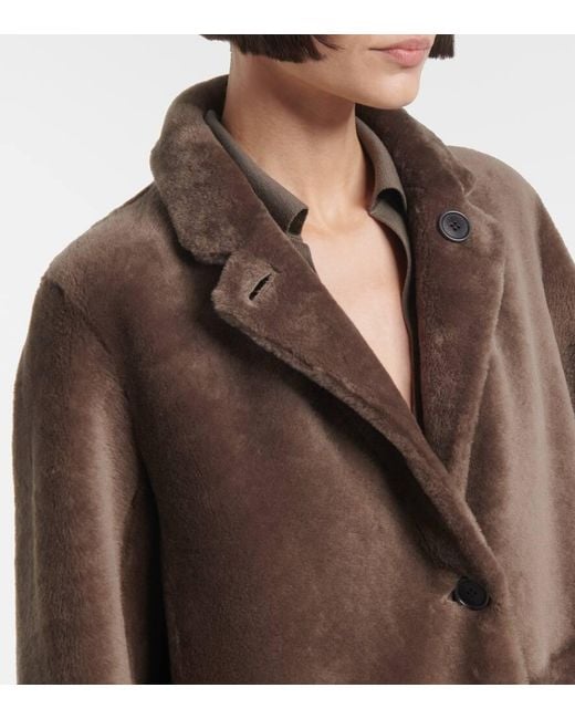 Joseph Brown Reversible Shearling And Leather Coat