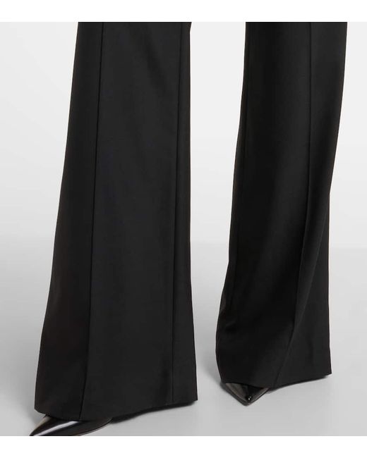Costarellos Blue Pleated Wool-Blend Wide-Leg Pants