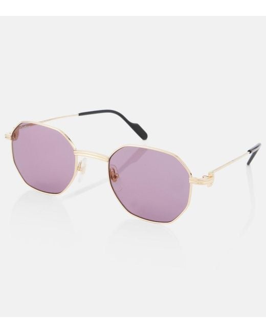Cartier Purple Premiere Round Sunglasses