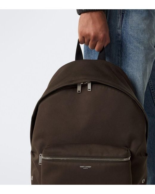Saint Laurent Black Canvas Backpack for men