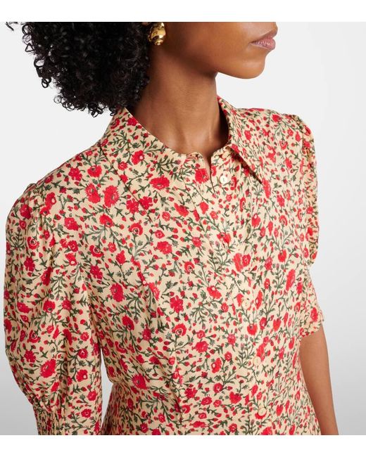 Abito Midi Bloom Con Stampa Floreale di Rixo in Pink