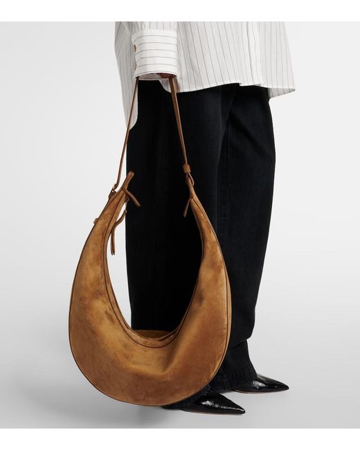 Khaite Brown Augustina Suede Shoulder Bag