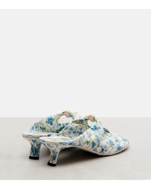 Mules Pebble Soft 45 En Cuir A Fleurs Loewe en coloris Blue