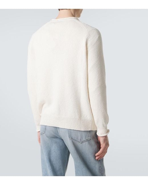 Umit Benan White Ricky Cotton Sweater for men
