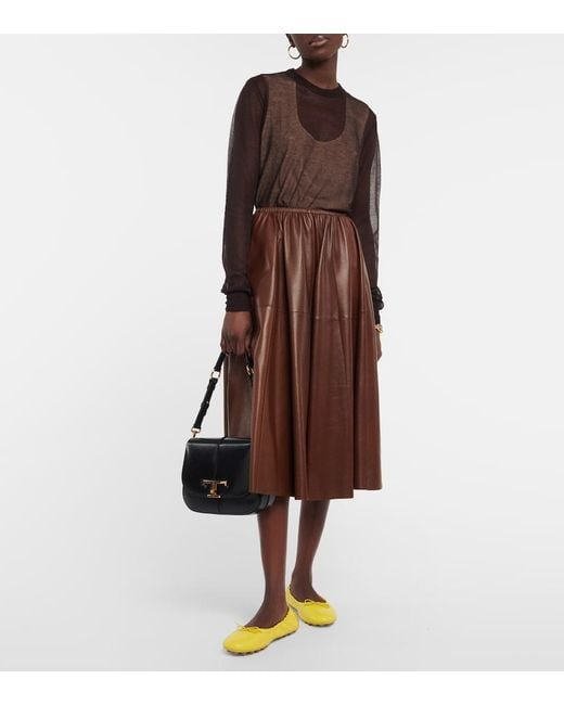 Tod's Brown Sheer Cotton-Blend Sweater