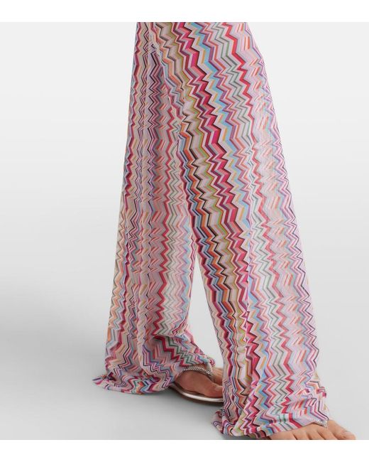 Missoni Pink Zigzag High-Rise Slim Pants
