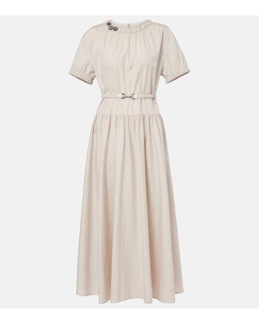 Max Mara Natural Terry Cotton Poplin Midi Dress