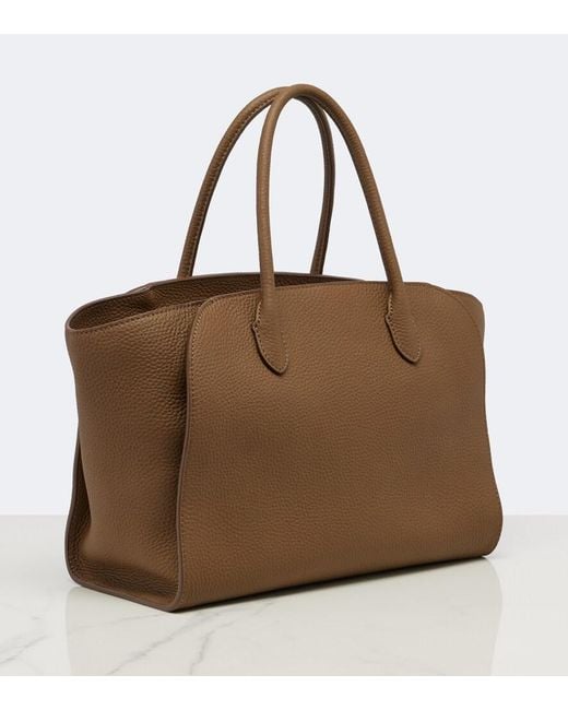 The Row Brown Marlo 12 Leather Tote Bag