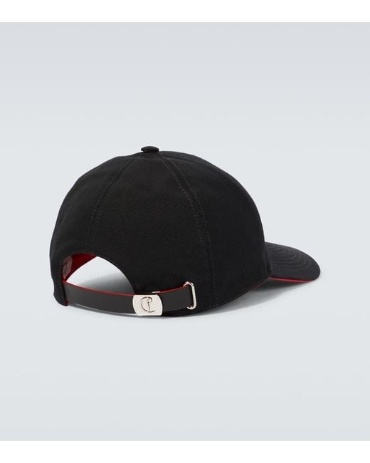 Gorra Mooncrest En Lona De Algodon Christian Louboutin de hombre de color Black
