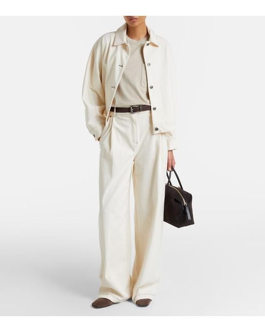Max Mara Natural Monogram Cotton Jersey T-Shirt