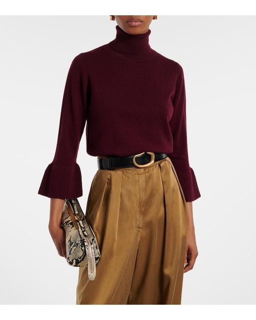 Jardin Des Orangers Purple Turtleneck Wool And Cashmere Sweater
