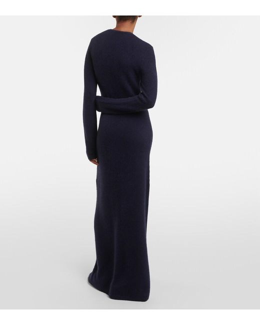 Gabriela Hearst Blue Brogan Cashmere And Silk Maxi Dress