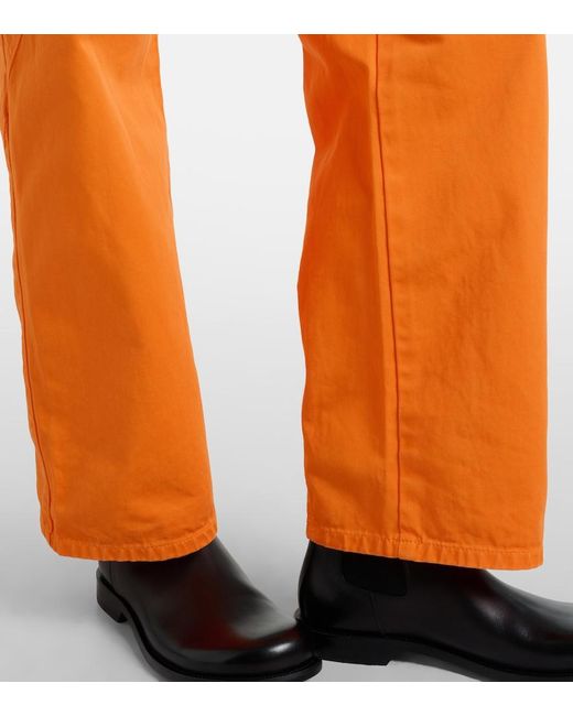 J.W. Anderson Orange Embroidered High-Rise Straight Jeans