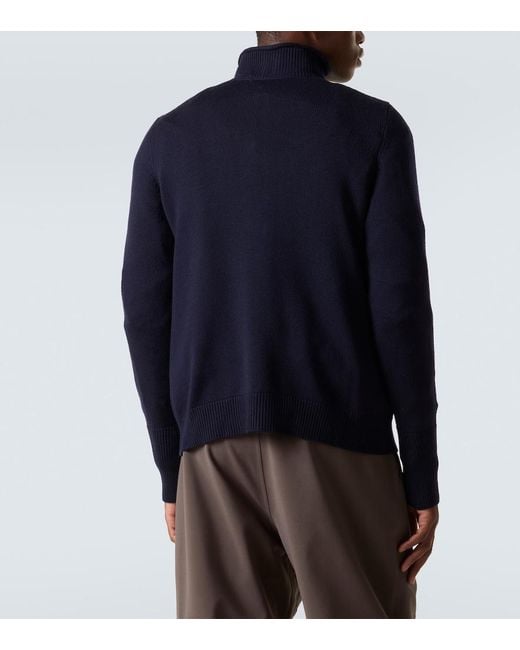 Plan C Blue Wool Turtleneck Sweater for men