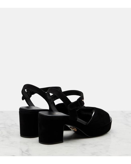 Prada Black Suede Sandals