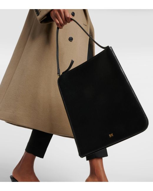 Totême  Black Slim Small Leather Tote Bag