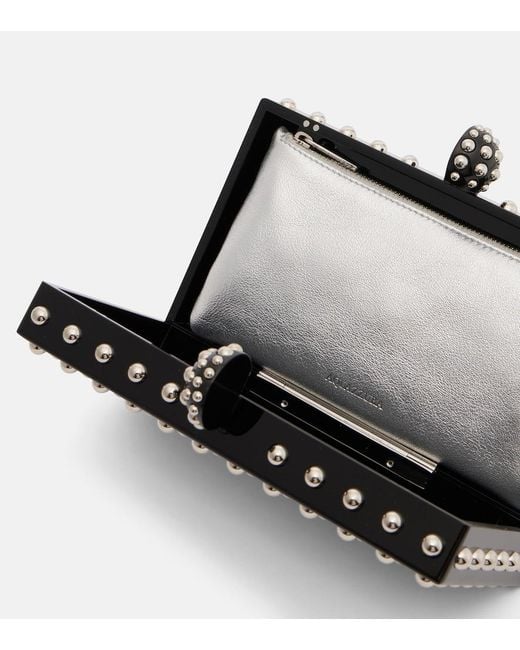 Aquazzura Black Cosmic Mini Studded Clutch