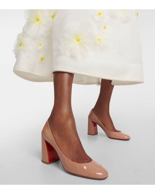 Christian Louboutin Brown Miss Sab 85 Patent Leather Pumps