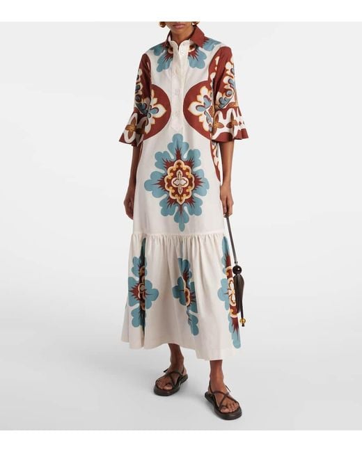 Robe Chemise Artemis Imprimee En Coton LaDoubleJ en coloris White