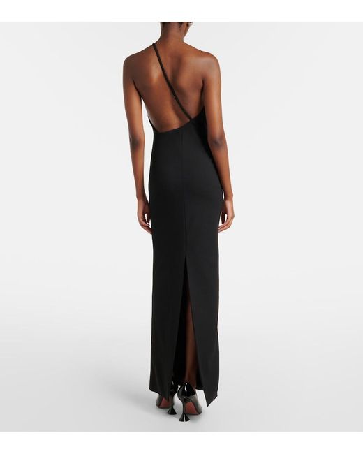 Solace London Black Alexandra One-Shoulder Maxi Dress