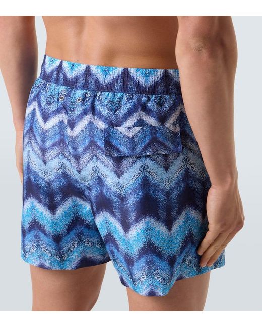 Missoni Bedruckte Badeshorts in Blue für Herren