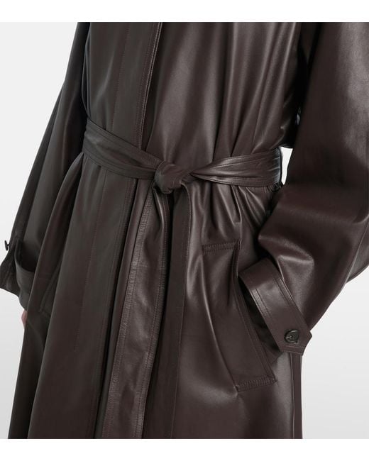 The Row Gray Ryota Leather Coat