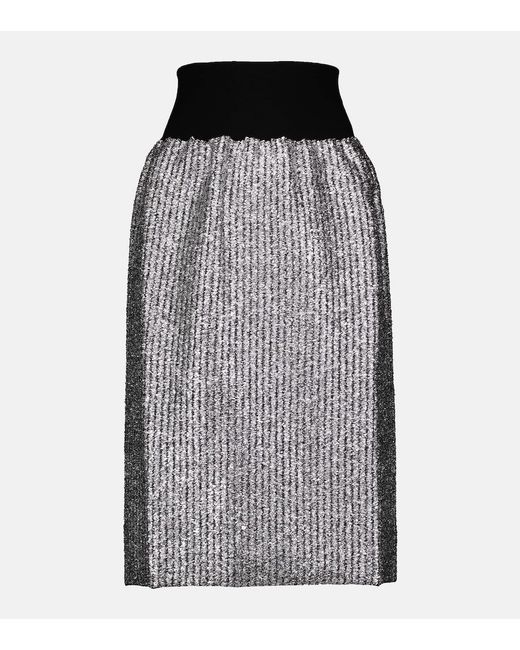 Moncler Genius Black 2 Moncler 1952 Lurex® Wool-blend Midi Skirt