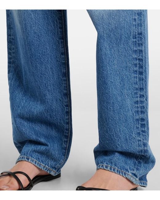 SLVRLAKE Denim Blue Ellie Low-Rise Wide-Leg Jeans
