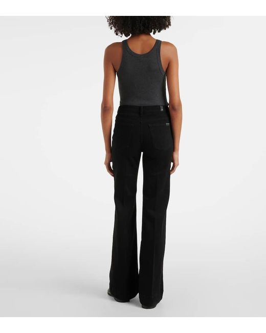 Jean Droit Modern Dojo A Taille Haute 7 For All Mankind en coloris Black
