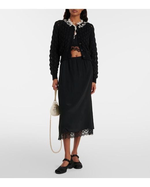 Simone Rocha Black Ballet Runner Embellished Ballet Flats