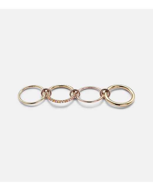Spinelli Kilcollin Metallic Nimbus 18kt Gold And Rose Gold Linked Rings With Sapphires And Diamonds