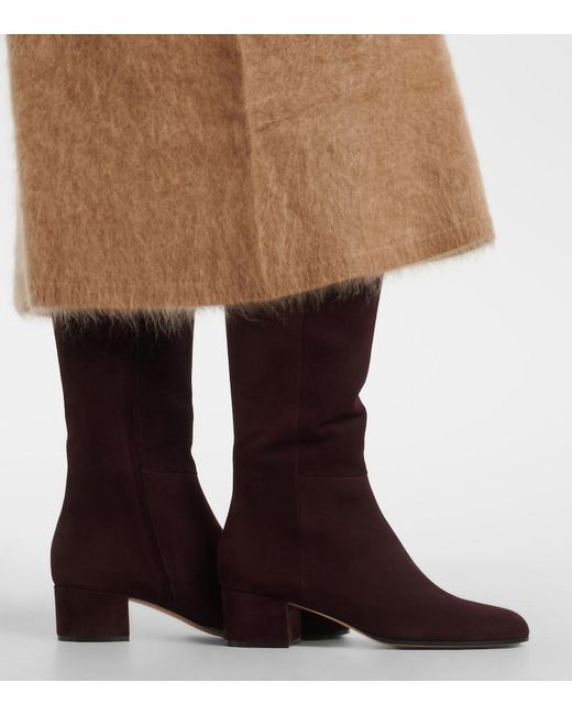 Gianvito Rossi Red Joelle Suede Knee-High Boots