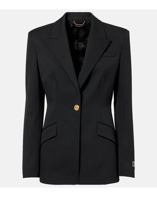 Versace Black Single-breasted Wool Jacket