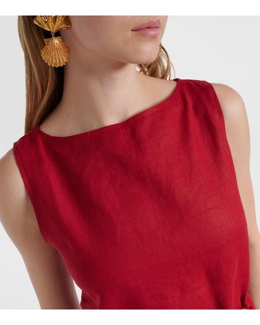 strapless open back dress Kelly Mini Dress Breton Stripe Red