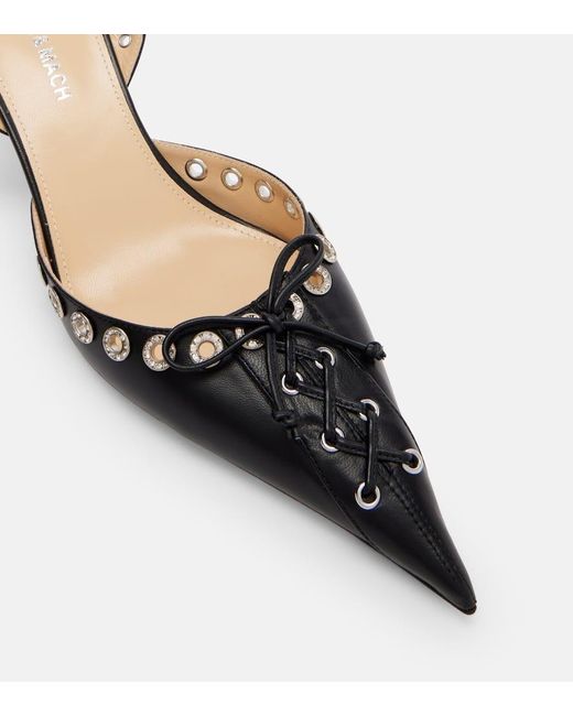 Mach & Mach Metallic Crystalized Corset 65 Leather Slingback Pumps