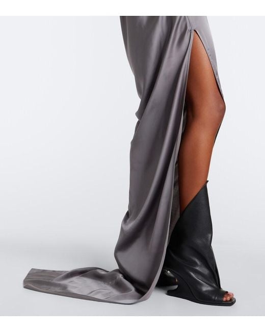 Rick Owens Purple Edfu Ruched Jersey Gown