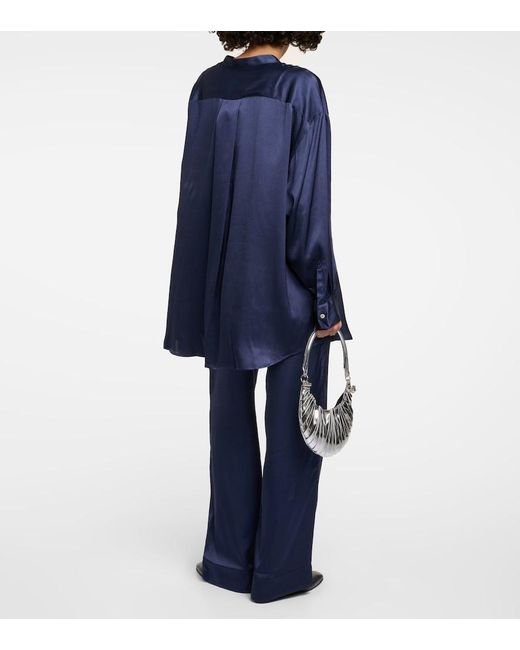 Asceno Blue Mia Silk Shirt