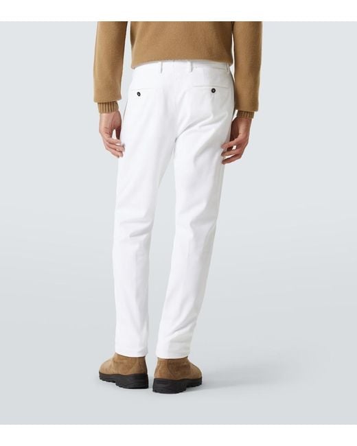 Zegna White Comfort Mid-Rise Cotton Chinos for men